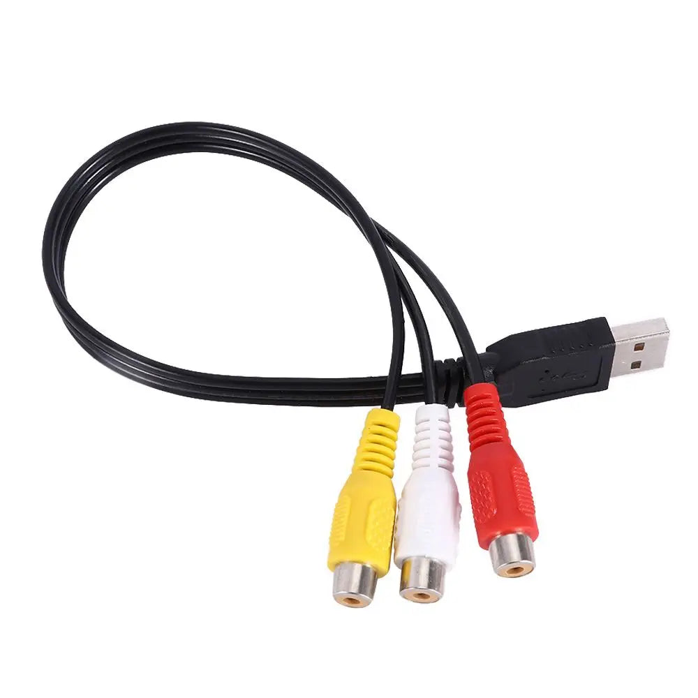 Durable Male To Female 3-RCA Female AV Cord Video Adapter Video Cables Cable Converter Peaceful Pleasures Health and Wellness