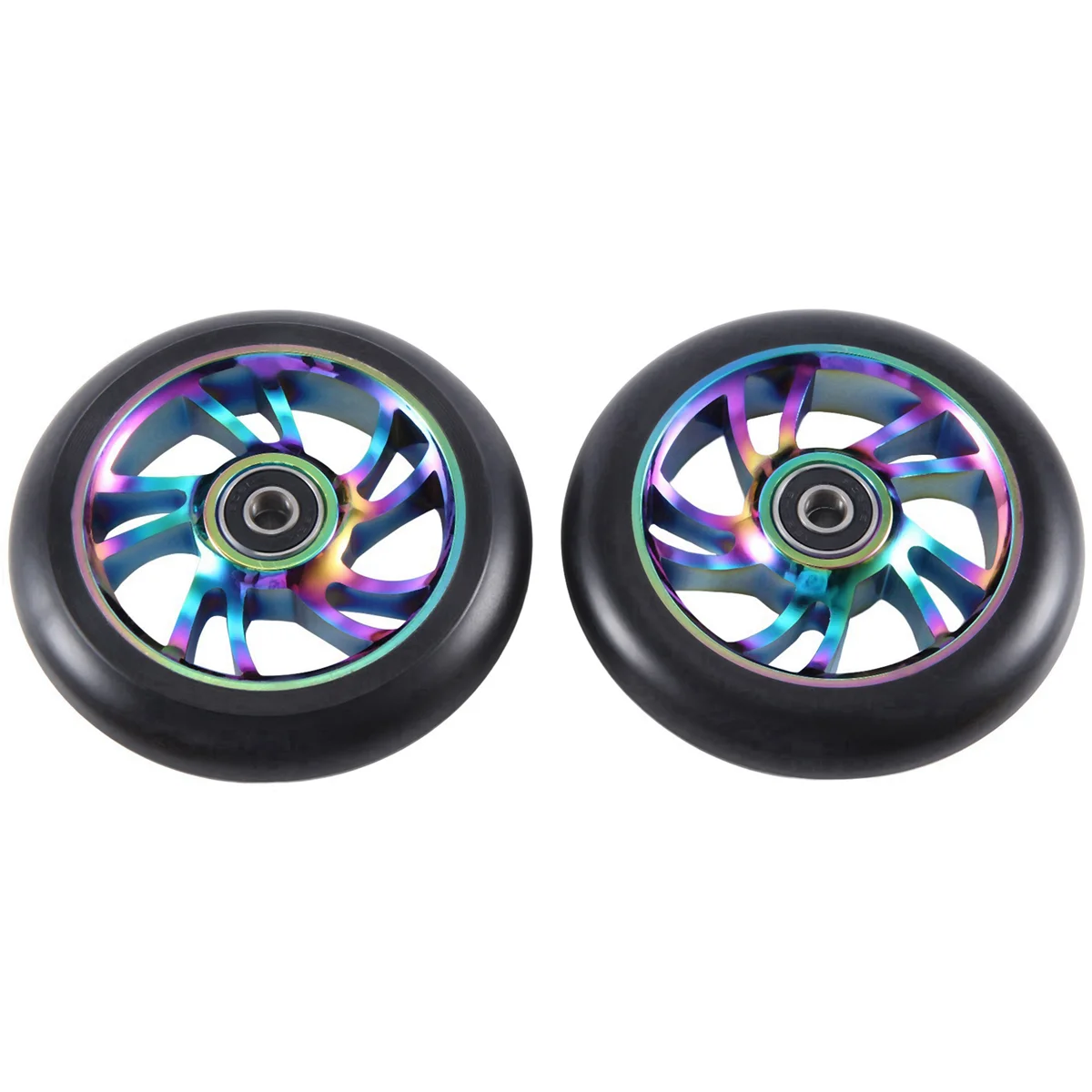 2Pcs 110 mm Colorful Aluminium Stunt Scooter Wheels Aluminum Scooter Wheel Scooter Accessories Peaceful Pleasures Health and Wellness