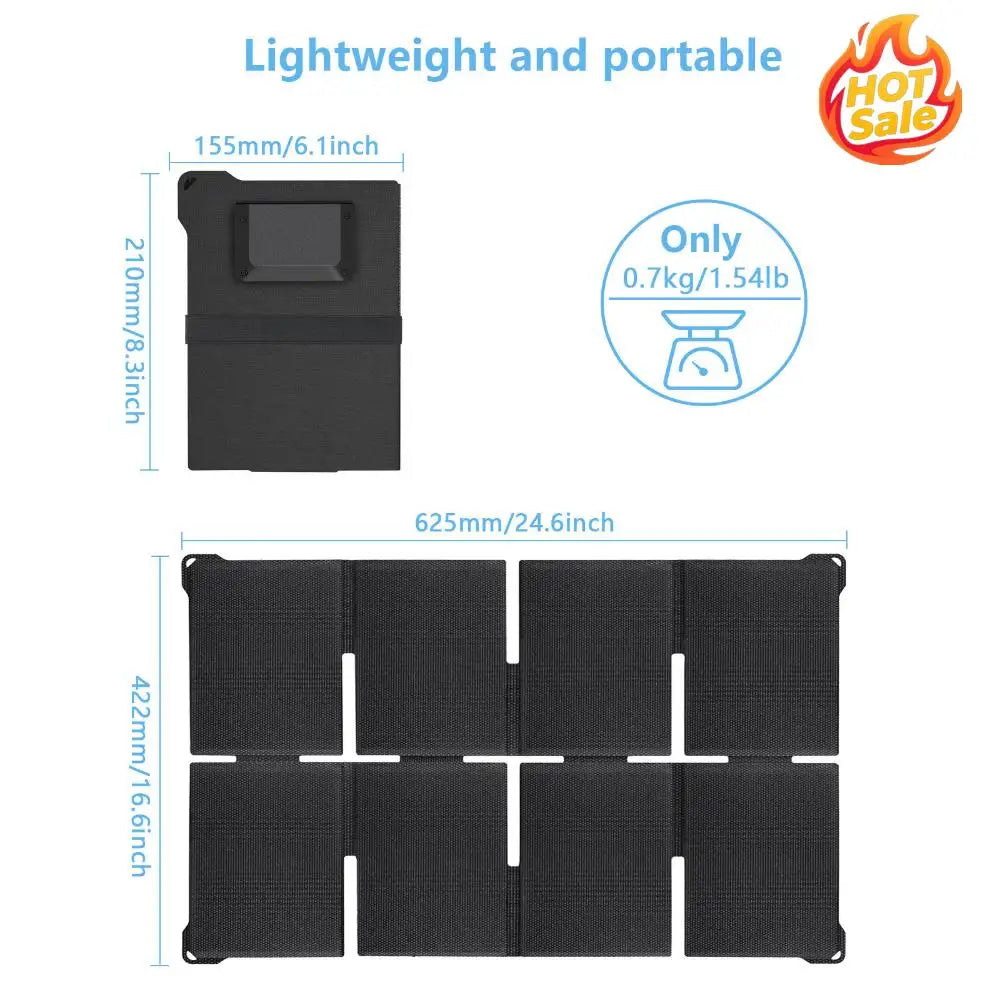 VODOOL 45W 8-Panel Foldable Solar Charger USB-A USB-C IPX6