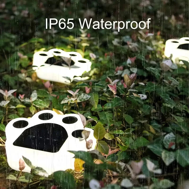Solar LED Paw Print Garden Lights – Waterproof 4–12 Pack