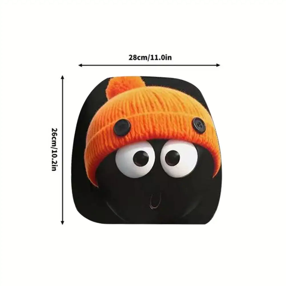 2-Pack Cartoon Smiley Face Car Headrest Covers – Washable