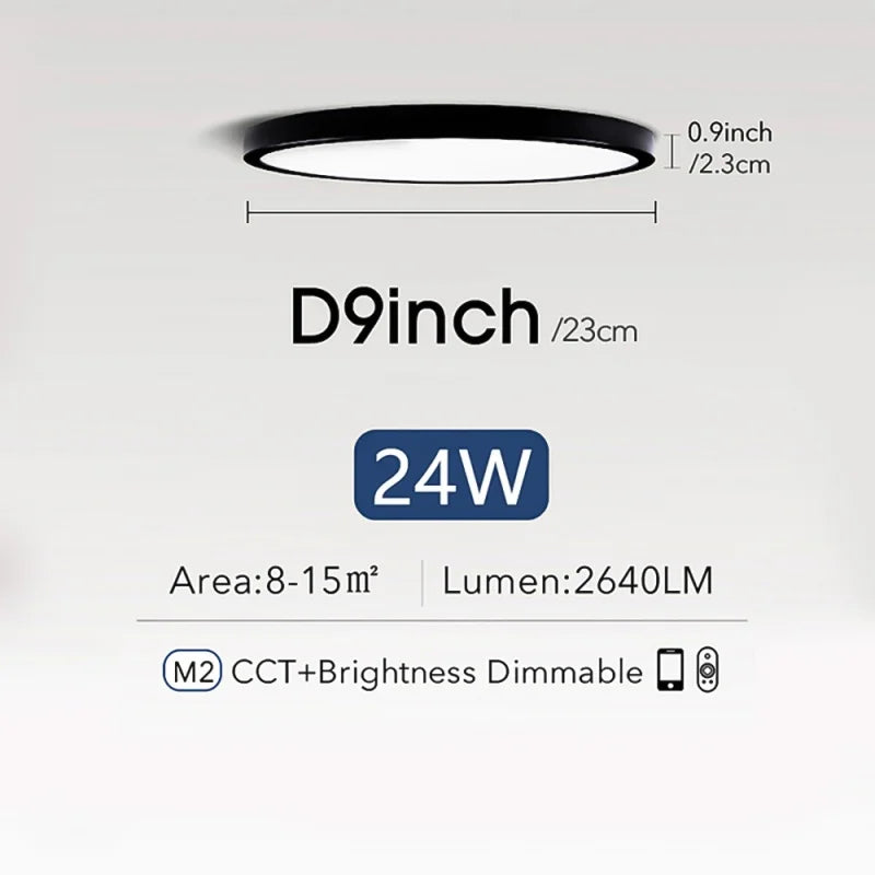Ultra-Thin 24/28W Dimmable LED Ceiling Light | Modern Flush Mount
