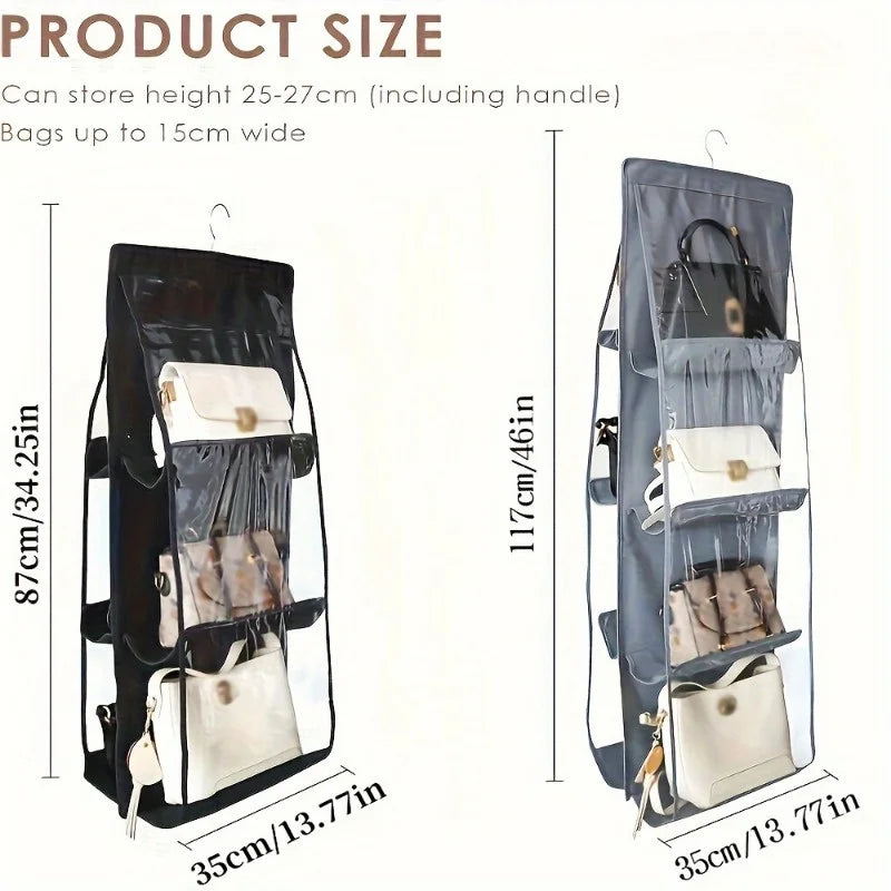 2-Pack Transparent Hanging Closet Organizer Bags with Hanger