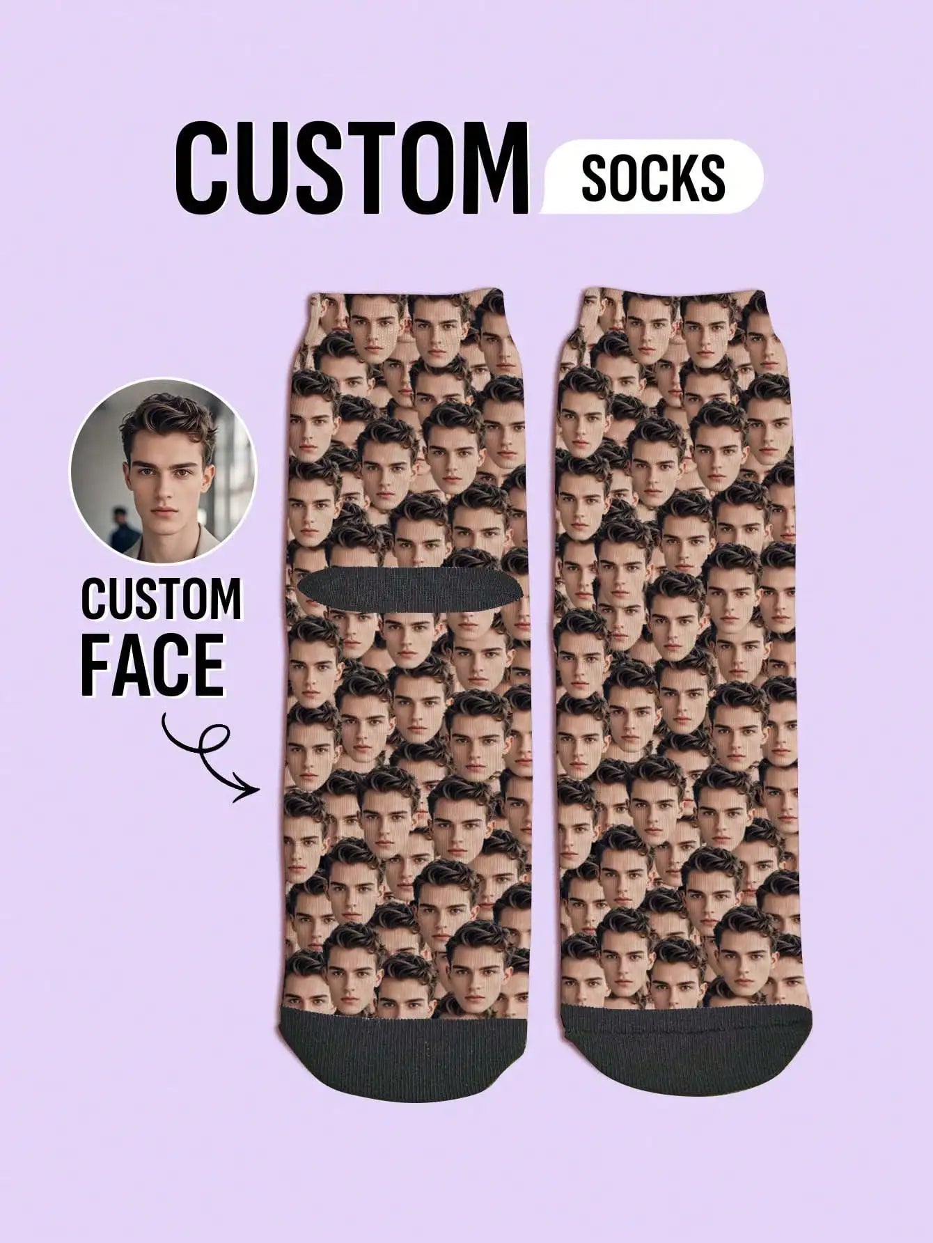 Custom Face Socks Personalized Photo Socks Funny Gift for Men Women Couples Friends Unique Custom Printed Socks Peaceful Pleasures Health and Wellness