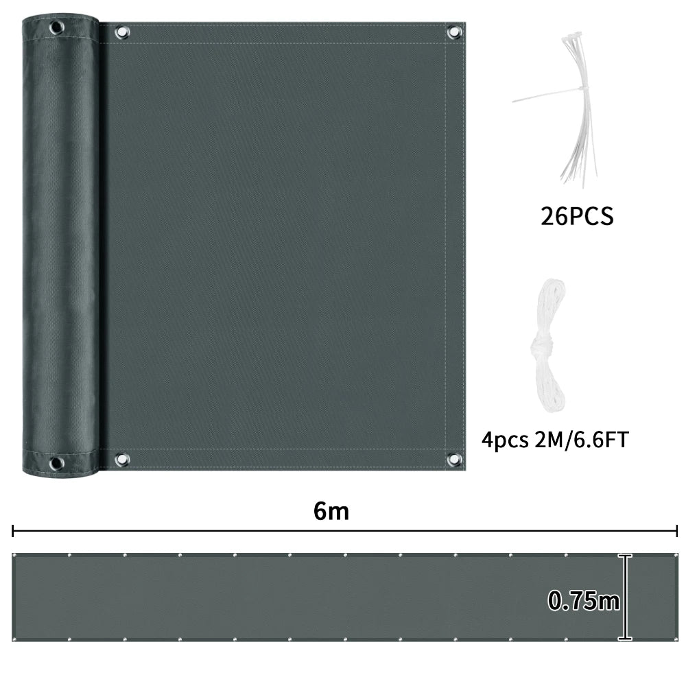 Outdoor Privacy Screen Fence Sunshade Net | Balcony Garden