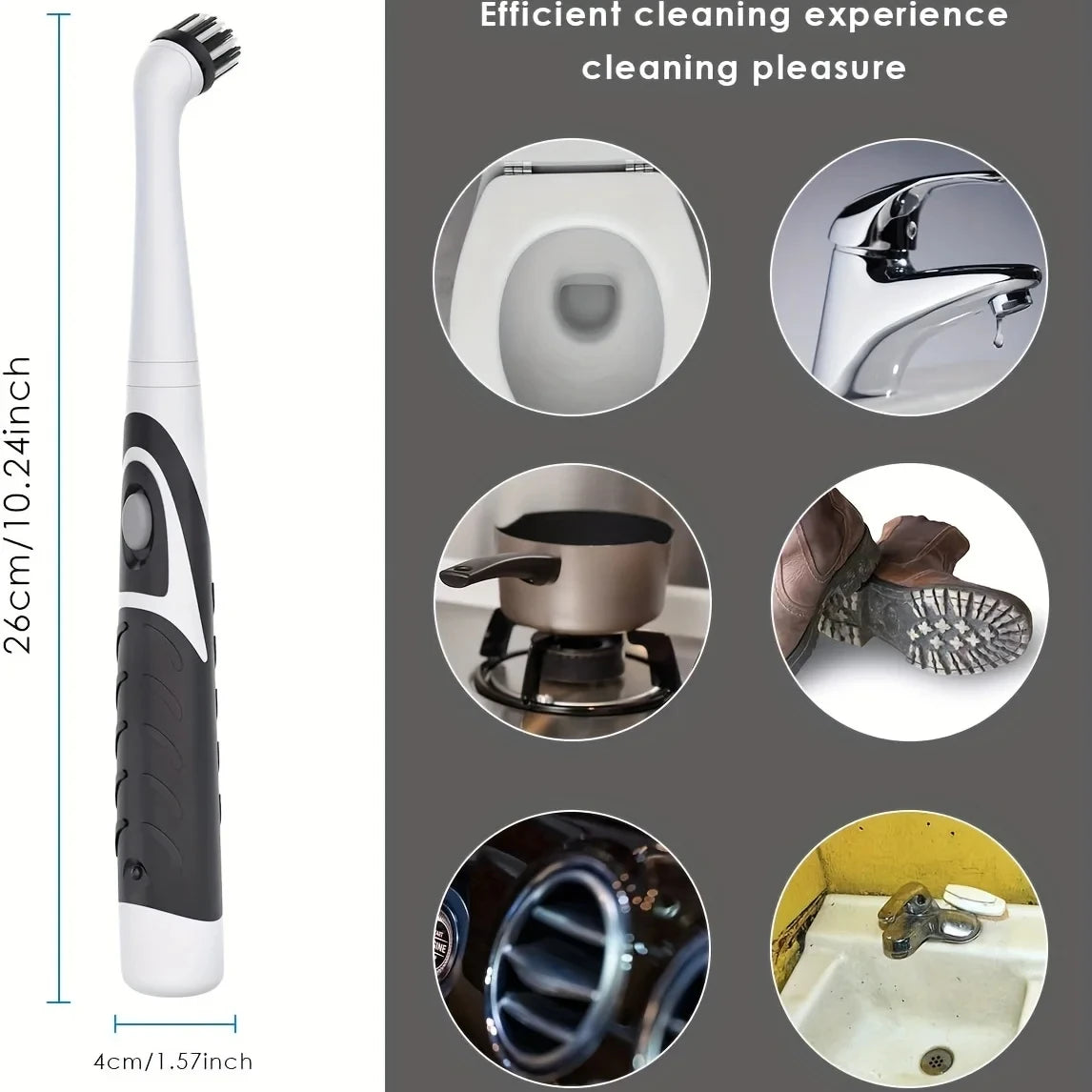 leaning brush Cleaning Tool With 4 Brushes Multifunctional Electric Cleaning Brush Cleaning Supplies Peaceful Pleasures Health and Wellness
