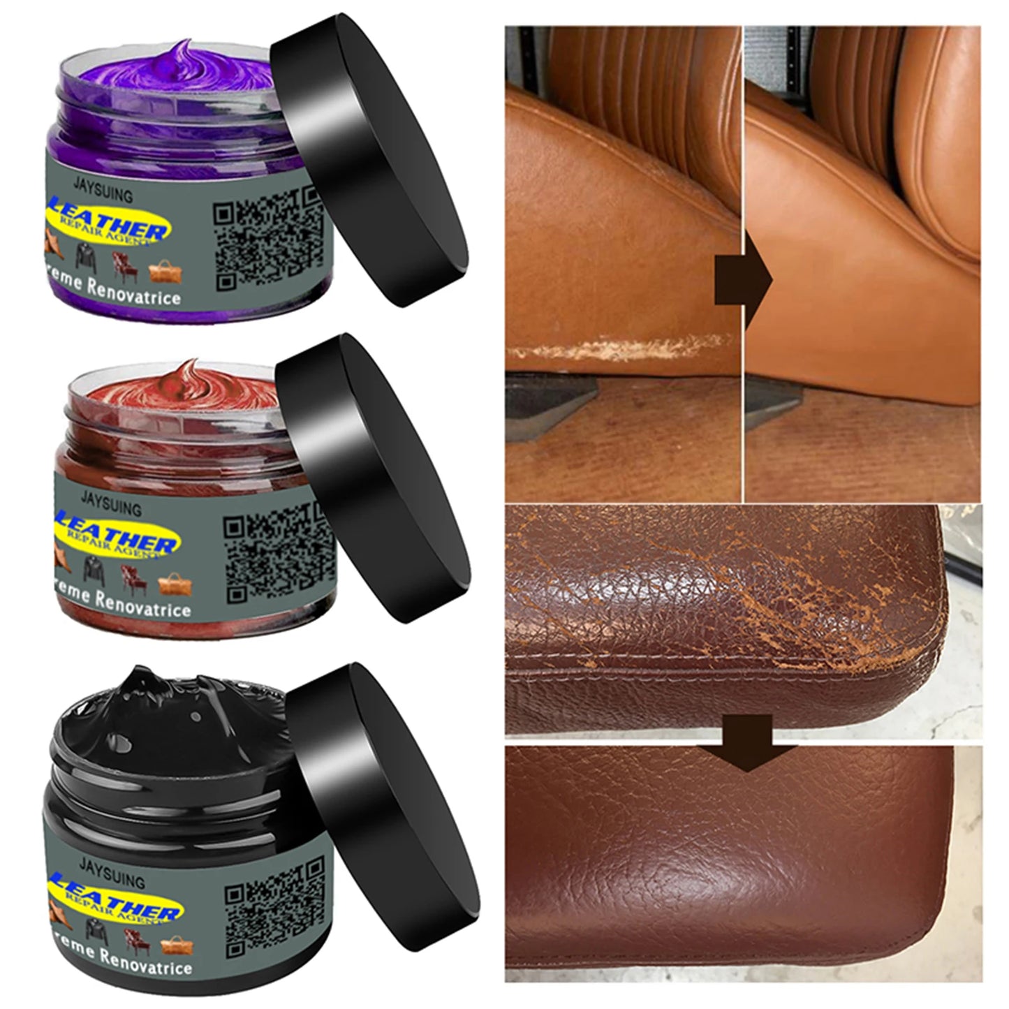Leather Recoloring Paste Super-fast Drying Leather Repair Gel for Leather & Vinyl Couches Boat Car Seats Furniture Peaceful Pleasures Health and Wellness