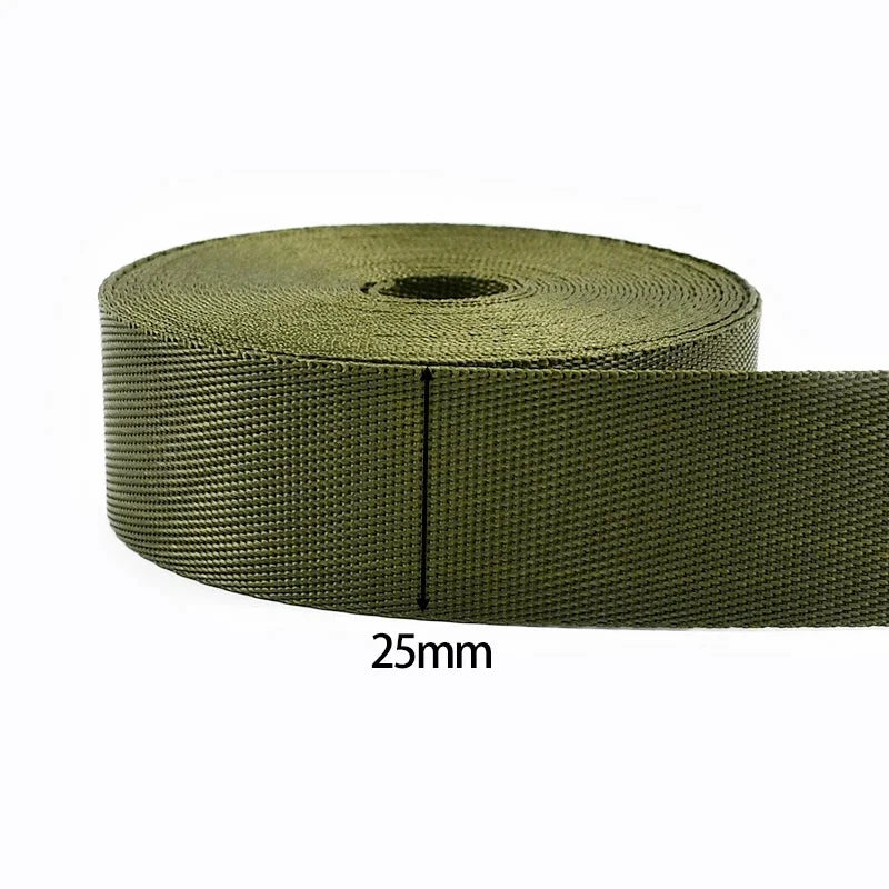 20/25/32/38/50mm ArmyGreen Nylon Webbing for Bag Strap 5Meters Dog Collar Ribbon Tapes Luggage Belt Bias Binding Sewing Trims Peaceful Pleasures Health and Wellness RD113-ArmyGreen-25mm