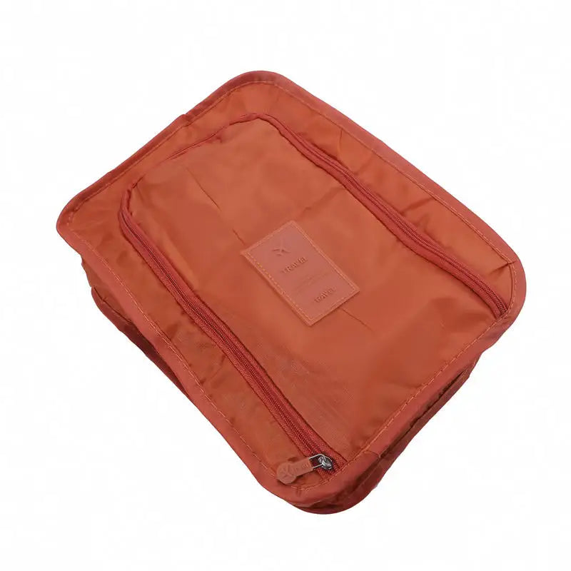 Portable Shoe Bags Travel Holds Multifunction Folding Storage Handbag High Capacity Mini Solid Color Shoe Pouch Organizer Peaceful Pleasures Health and Wellness Orange