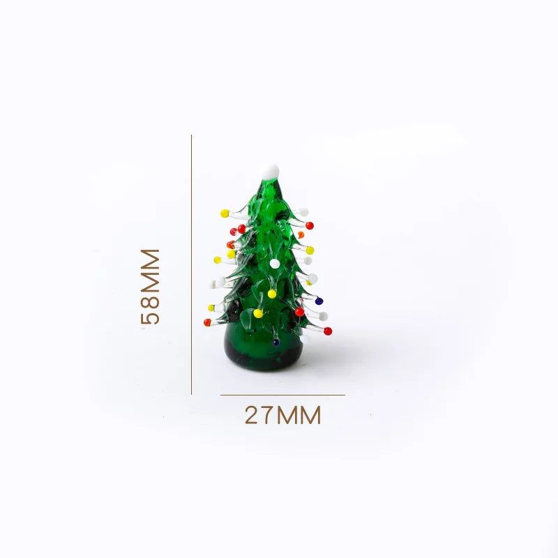 Glass Crystals Christmas Tree Figurine Statue Table Ornaments Christmas Tree Miniature Mini Handmade Crystals Ornaments decor Peaceful Pleasures Health and Wellness SD01006