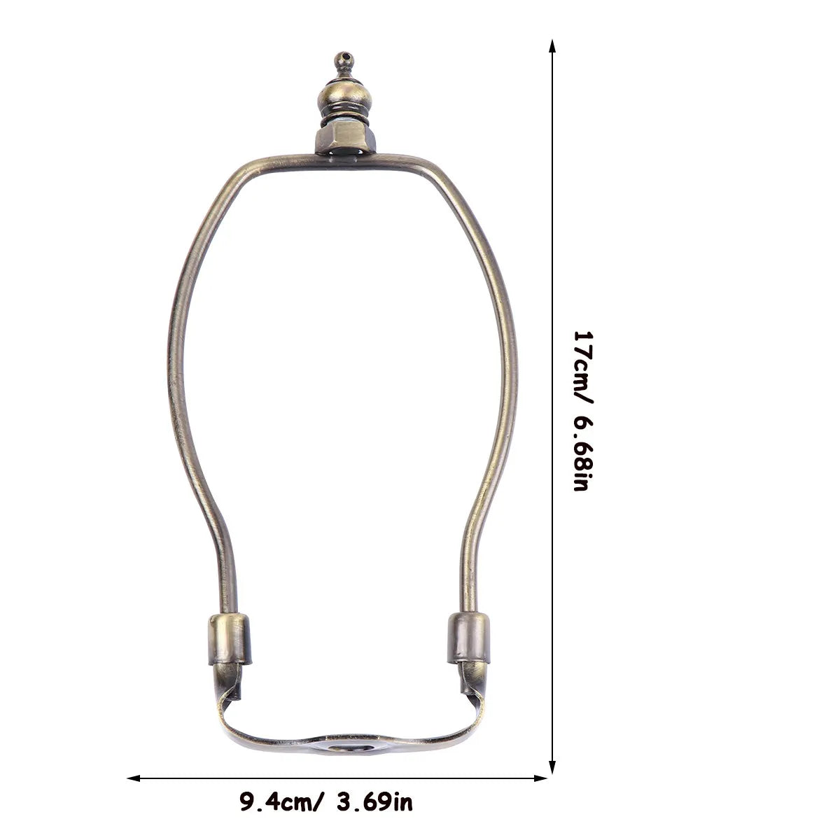 1Pcs Iron Horn Lamp Frame Lampshade Bracket 7 Inch Bronze Heavy Duty Stable Lamp Harp Holder for Home Office Decor Use Peaceful Pleasures Health and Wellness 17X9.4X2.5CM