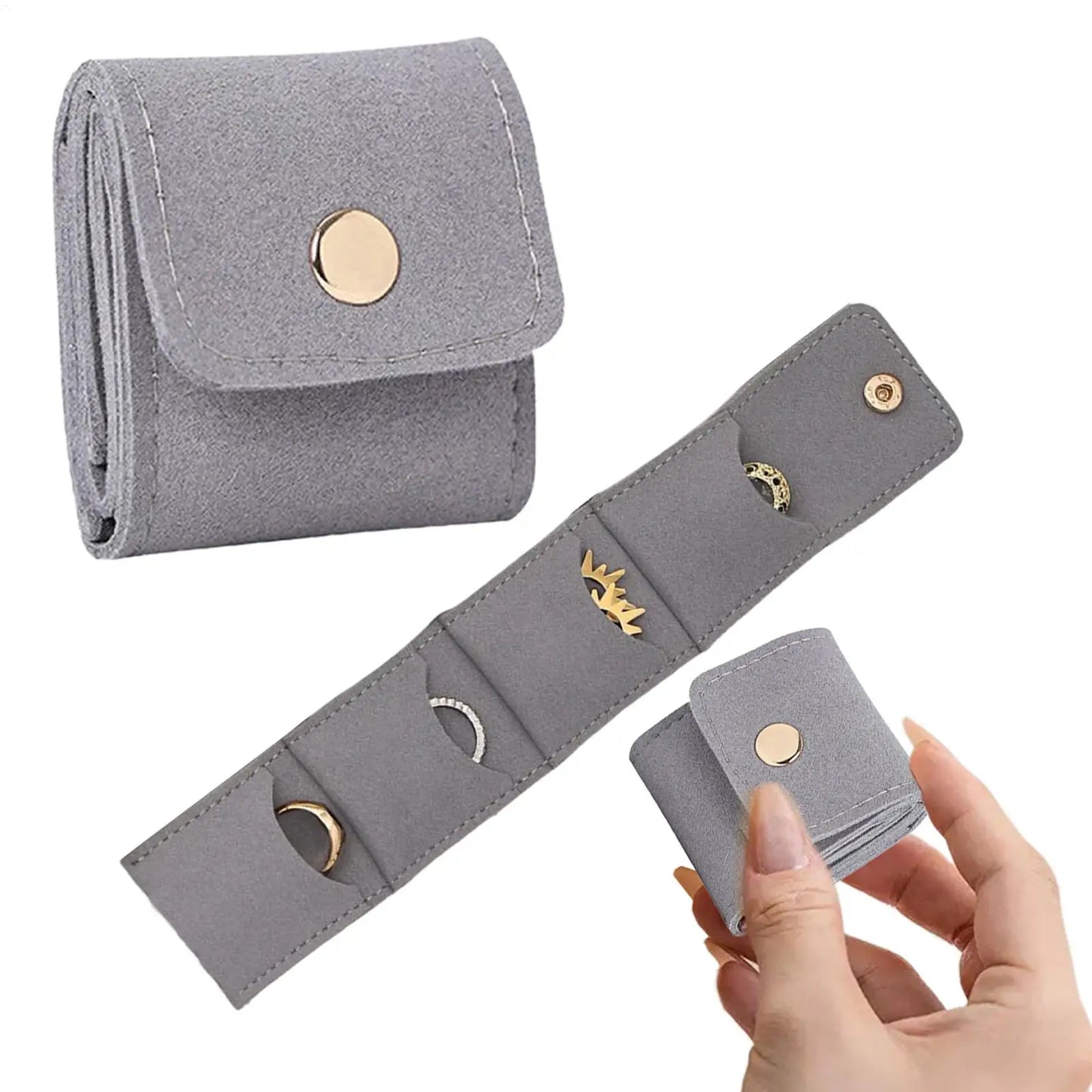 Foldable Travel Jewelry Organizer Case | Buckle Pouch & Dividers