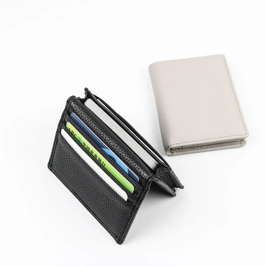 Genuine Leather Business Card Holder – Slim Wallet for Men & Women Leather Card Holder Oasis Select