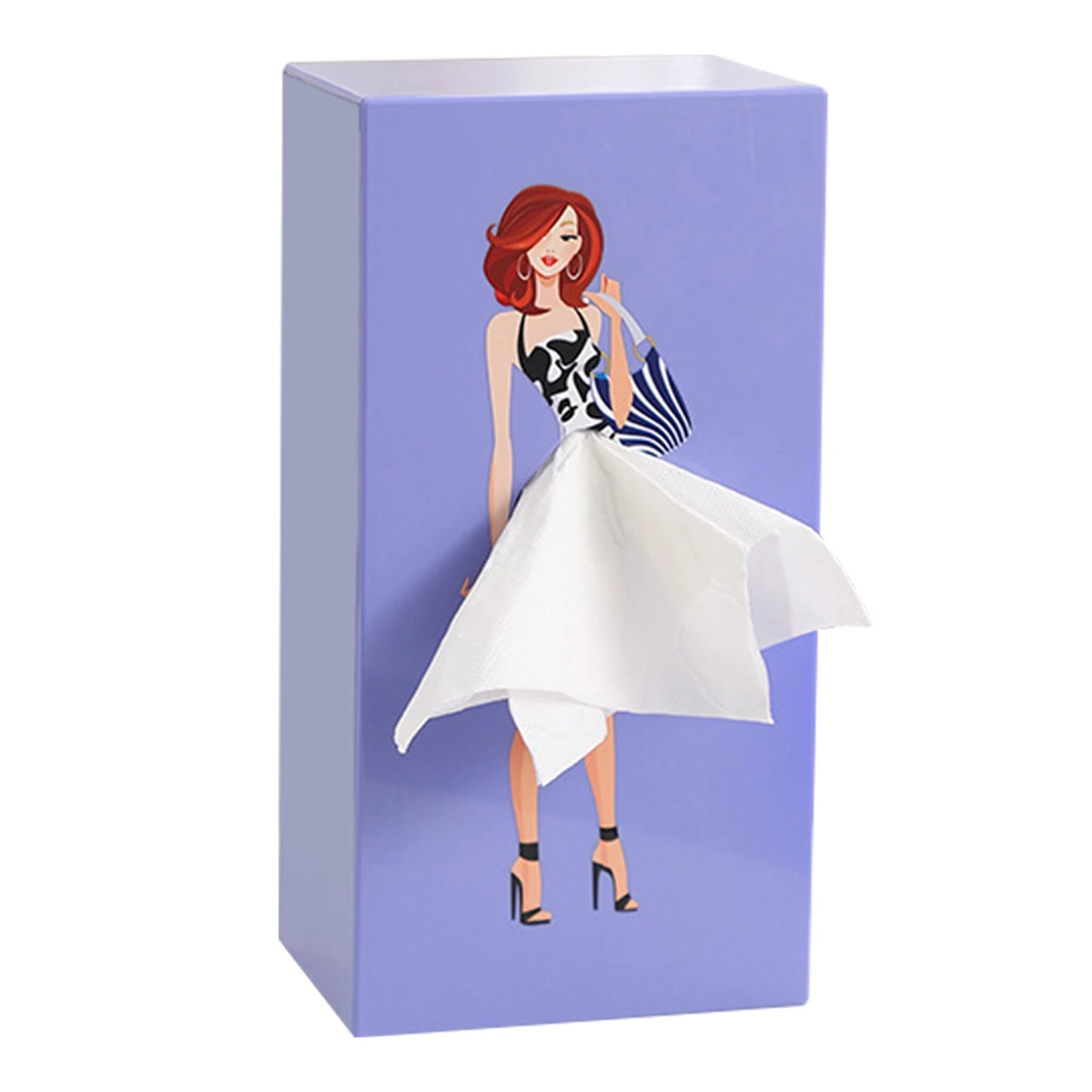 Pop-Art Flying Skirt Tissue Box Novelty Cartoon Anime Box Holder Cute Puffy Skirt Girl Tissue Box Desktop Decorative Ornaments Peaceful Pleasures Health and Wellness A