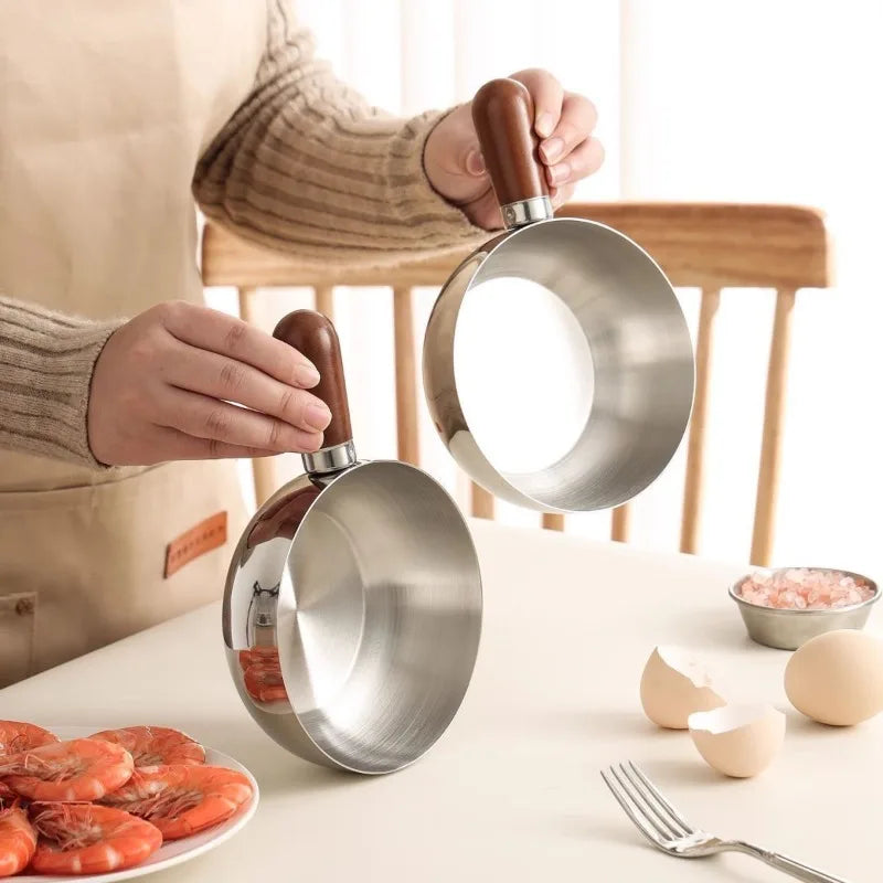 Stainless Steel Small Cooking Pot | Milk & Noodle Pot for One Small Saucepot Peaceful Pleasures Health and Wellness
