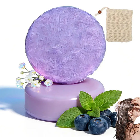 Blueberry Solid Shampoo Bar – Antioxidant Hair Cleansing Bar for Thinning, Frizz & Dry Hair Peaceful Pleasures Health and Wellness 1 Set