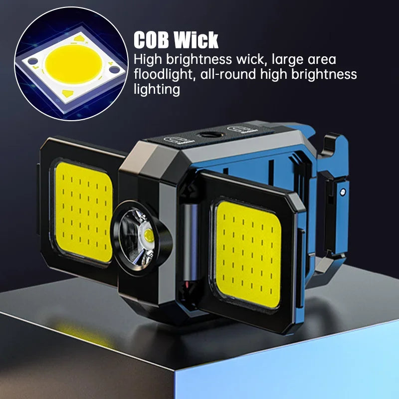 Mini COB LED Keychain Flashlight | USB Rechargeable Work Light