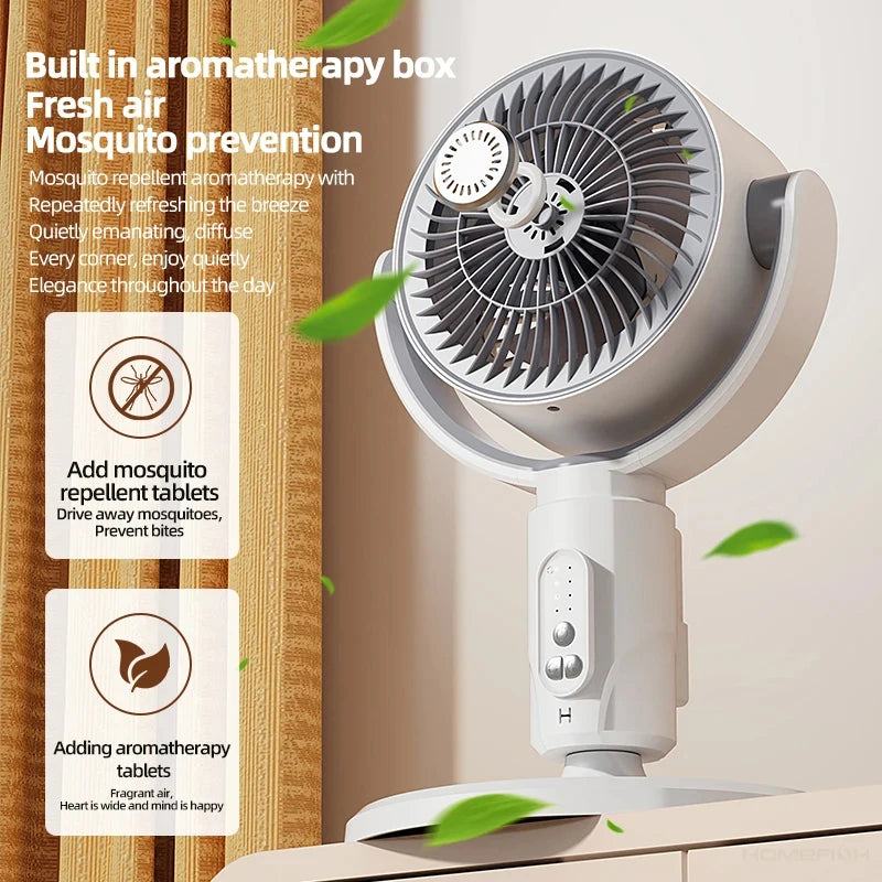 360 Circulation Quiet Powerful Floor Fan,Standing Smart Fans,with Remote Control Adjustable Height Peaceful Pleasures Health and Wellness