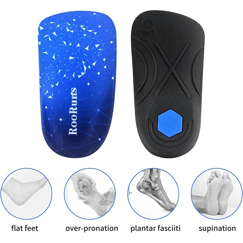 Plantar Fasciitis Insoles High Arch Support 3/4 Length Shock Absorbing Heel Pain Relief For Men and Women Peaceful Pleasures Health and Wellness