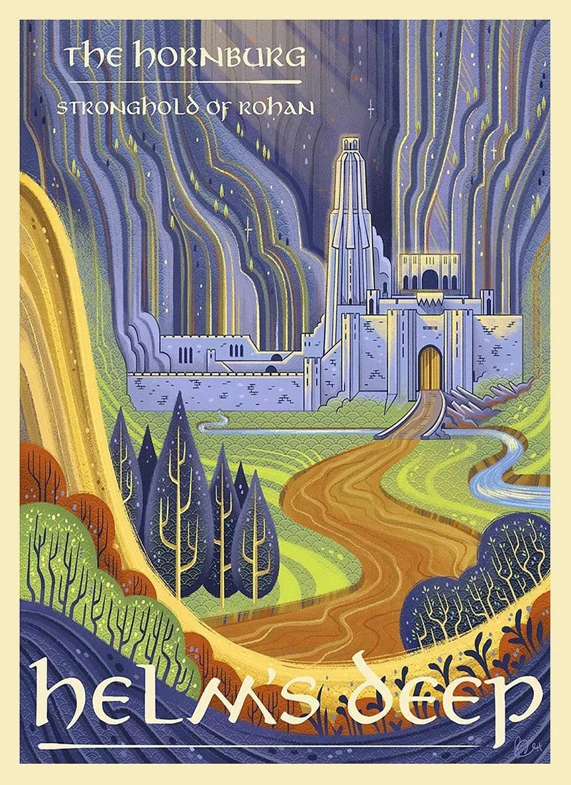Lord of the Rings Middle-Earth Vintage Canvas Wall Art Print