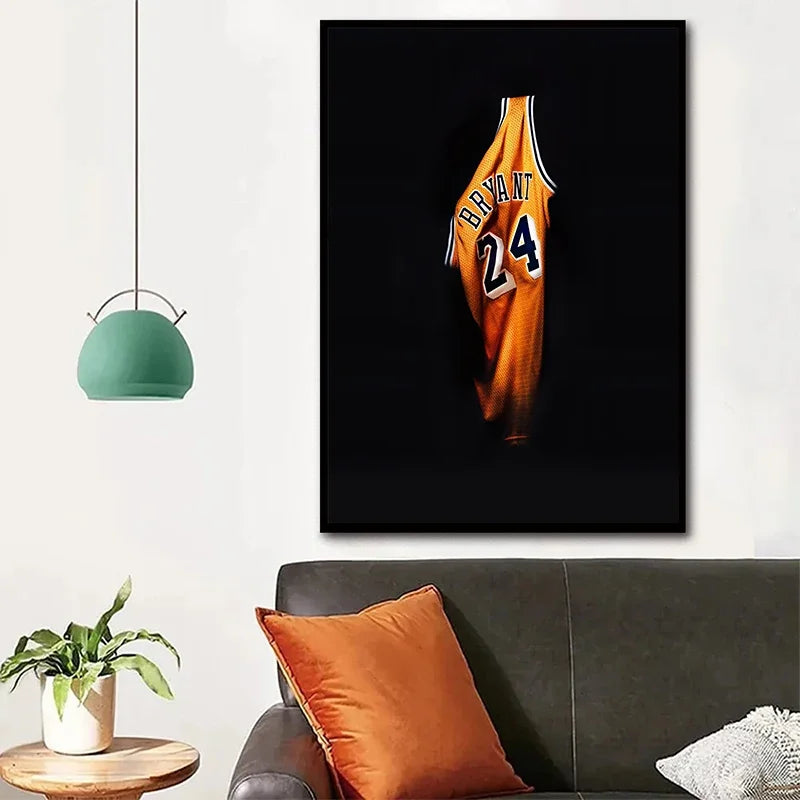 Basketball No. 24 Jersey Canvas Wall Art | Boys Room Decor