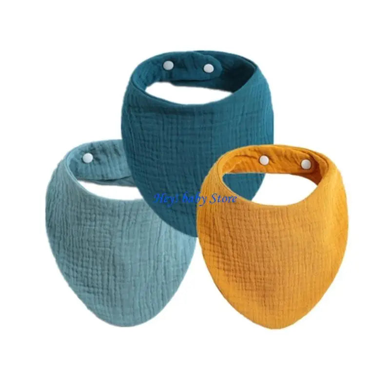 3-Pack Baby Drool Bibs | Soft Cotton Burp Cloths for Newborns