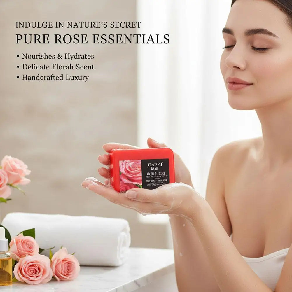 Rose essential oil soap deeply cleanses your face and body, leaving a long-lasting fragrance while moisturizing and hydrating Peaceful Pleasures Health and Wellness