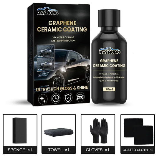 70ML Nano Ceramic Coating Graphene 9H Pro Hydrophobic Paint Protection Car High Temperature Resistance Scratch Resistance Peaceful Pleasures Health and Wellness