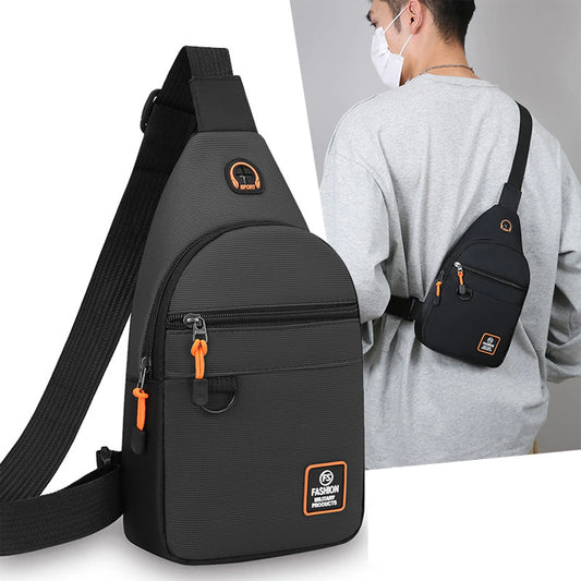 Water Resistant Crossbody Bag for Men Adjustable Shoulder Chest Pack with Multiple Compartments for Commuting Travel Business Peaceful Pleasures Health and Wellness