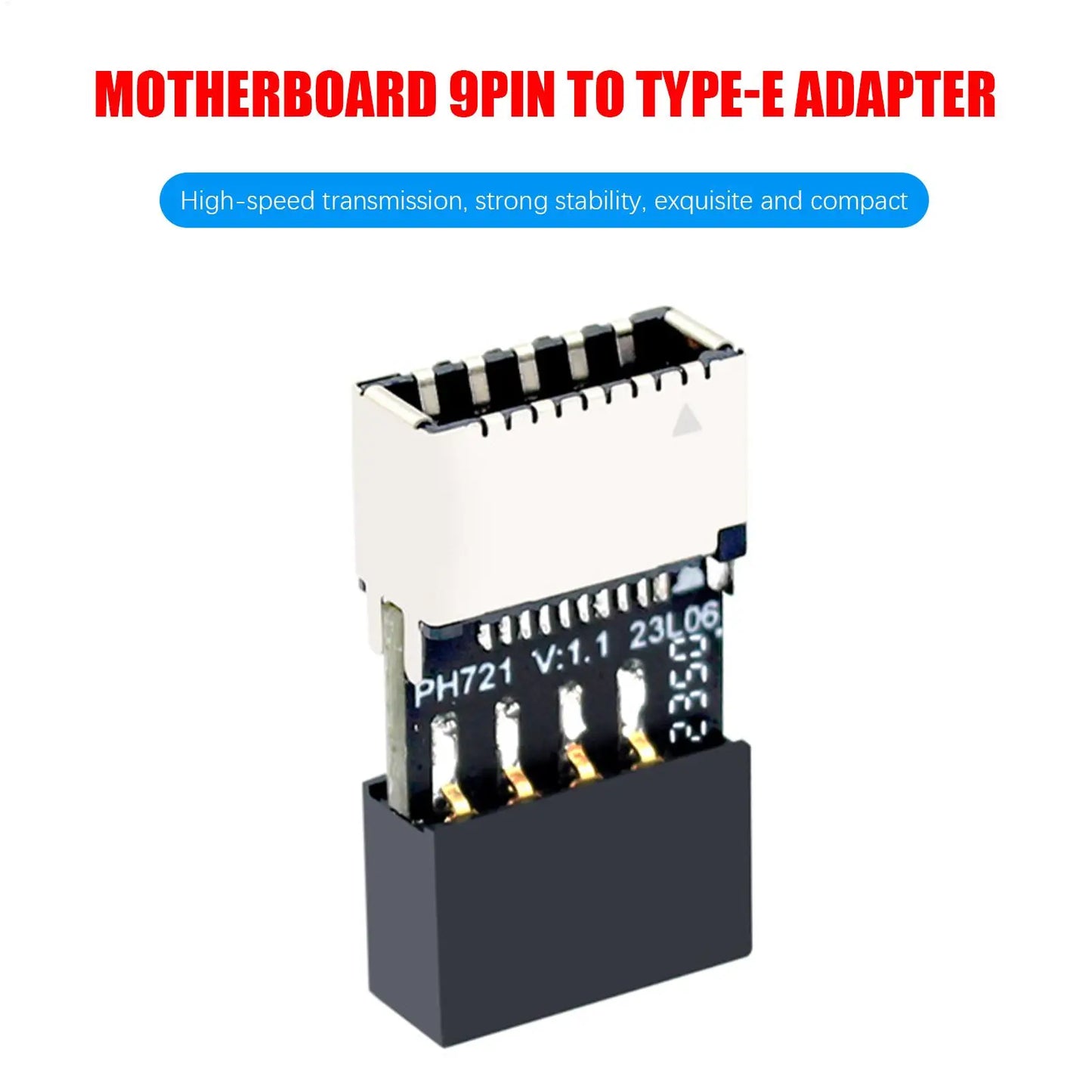 USB 2.0 9-Pin to Type-E Female Adapter | Motherboard USB-C