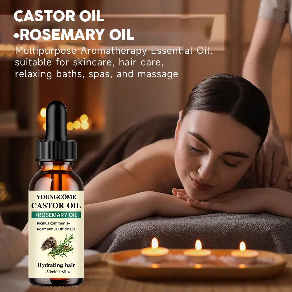Castor & Rosemary Oil for Hair Growth – Thicker, Shinier Hair Hair Growth Oil Peaceful Pleasures Health and Wellness