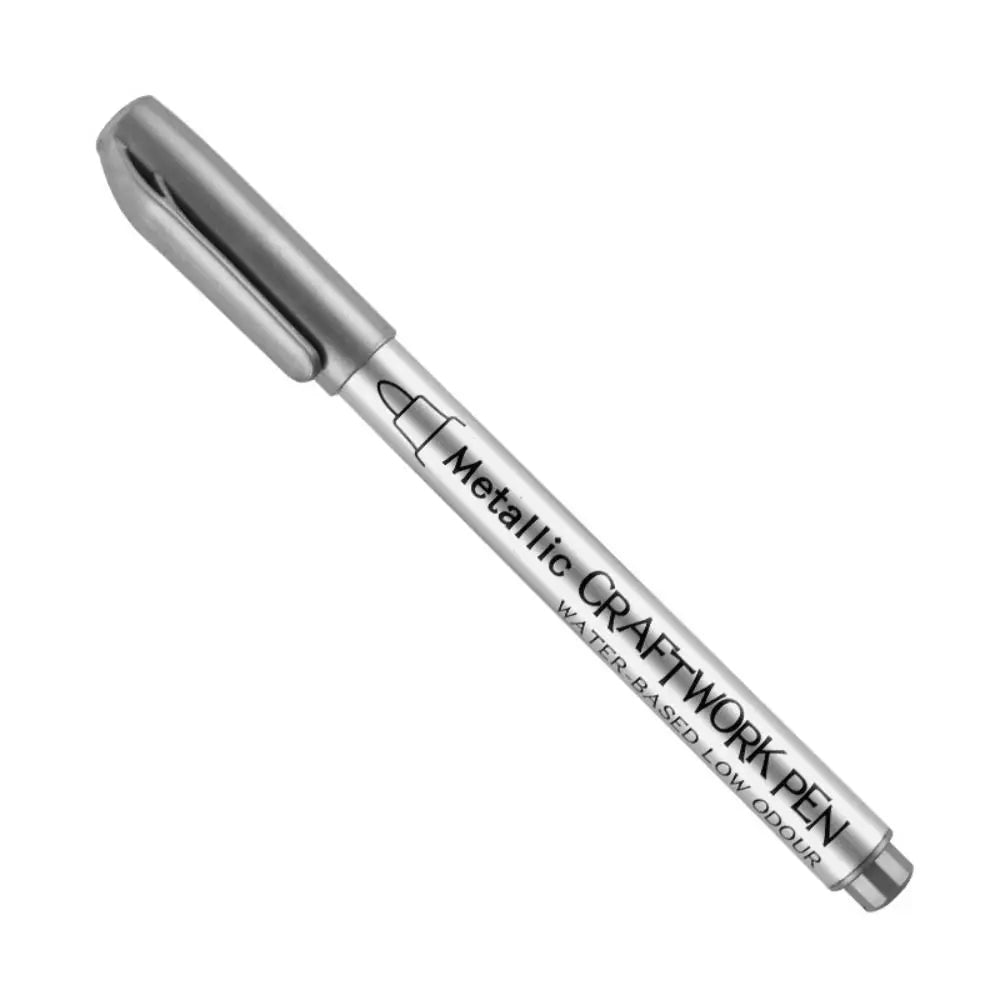 Ink Is Shiny Metallic Marker Pens Not Fade Long-lasting Paint Marker Pens Permanent Waterproof Resin Mold Pen Rock Painting Peaceful Pleasures Health and Wellness silver-hard tip