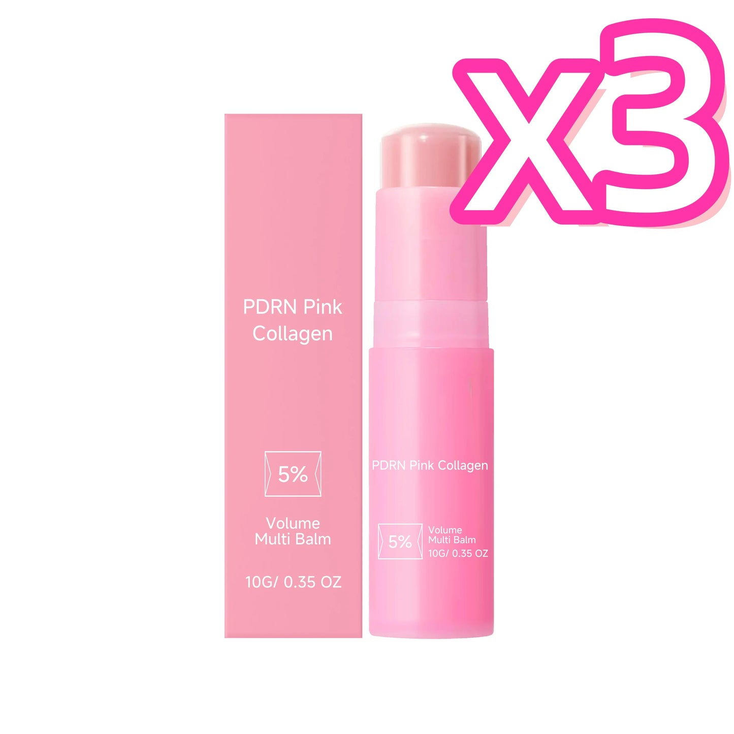 Moisturizing Wrinkle Multi Balm Collagen Multi Balm Stick Improve Skin Dull Boost Radiance Hydrating Lip Face Multi Cream Stick Peaceful Pleasures Health and Wellness 10g Boxed x 3