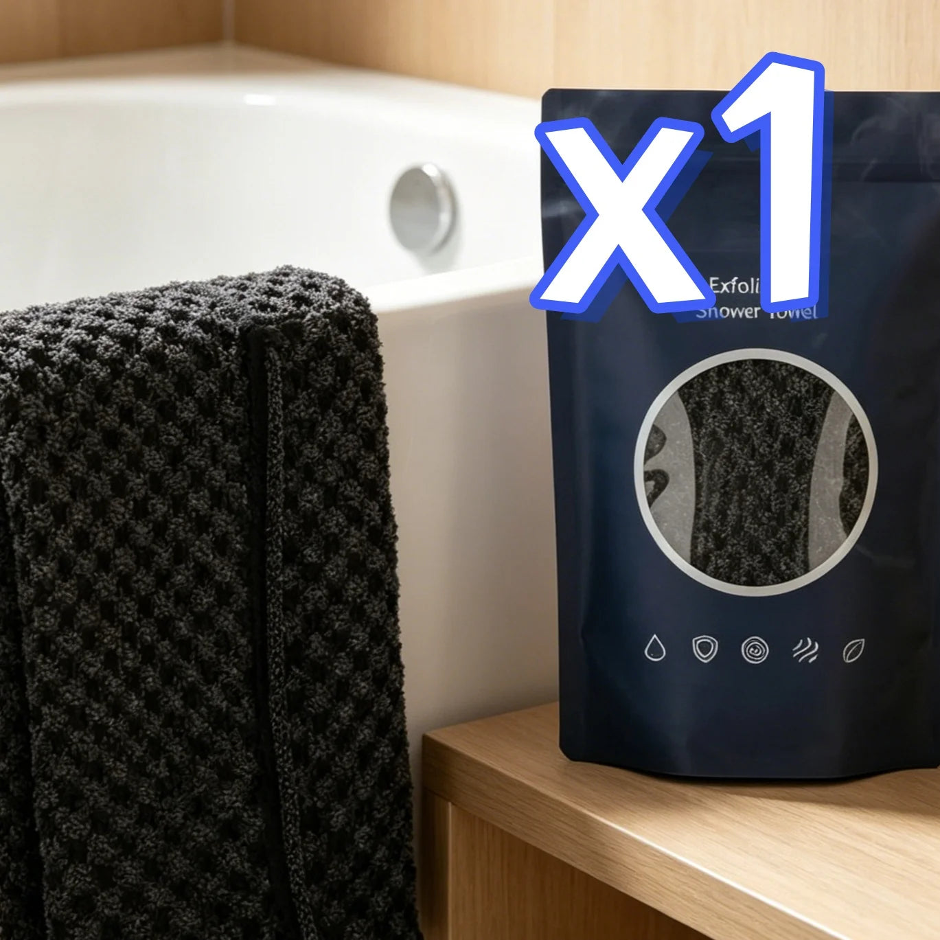 Ultra-Long Exfoliating Bath Towel Deep Clean Remove Dirt Oil Exfoliate Dead Skin Durable Improve Rough Skin Men Women Back Towel Peaceful Pleasures Health and Wellness 1pc in bag