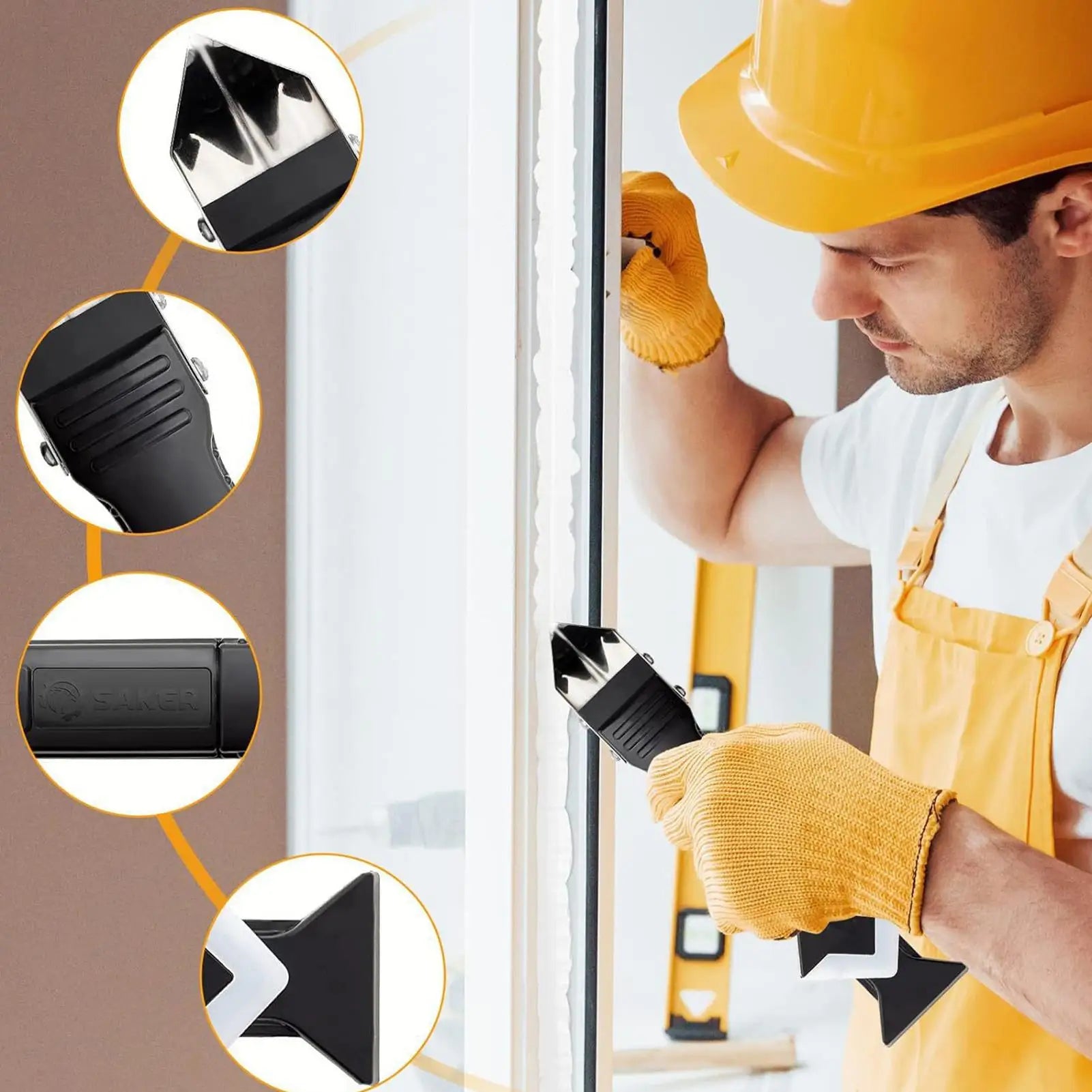 Retractable Silicone Caulking Tool Multifunctional Flexible Caulk Finishing & Smoothing Kit For Home Bathroom Kitchen Shower Peaceful Pleasures Health and Wellness