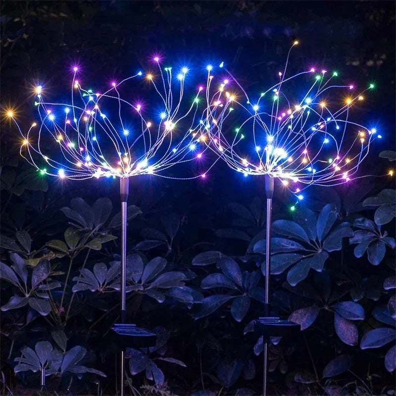 Solar LED Firework Fairy Lights – Outdoor Garden Stake Decor
