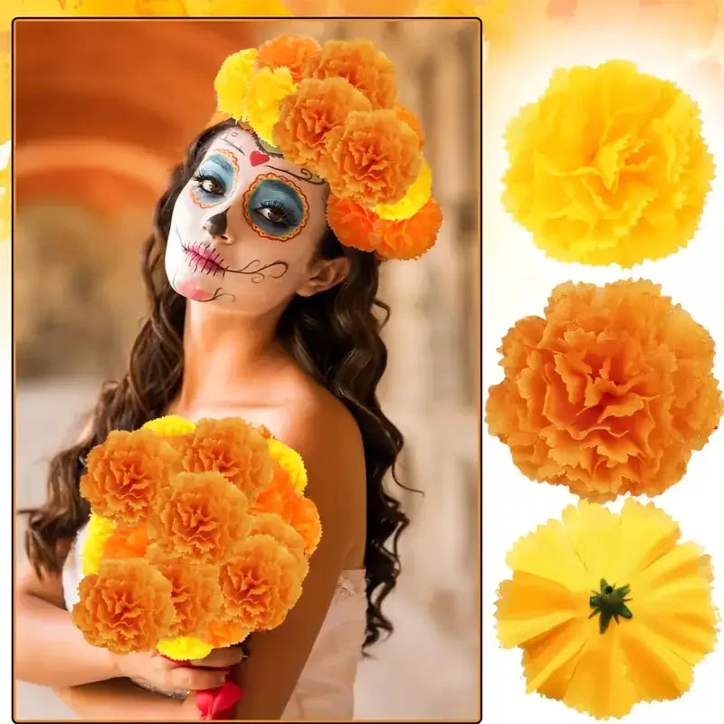 Artificial Carnation & Marigold Flower Heads – Diwali & Wedding