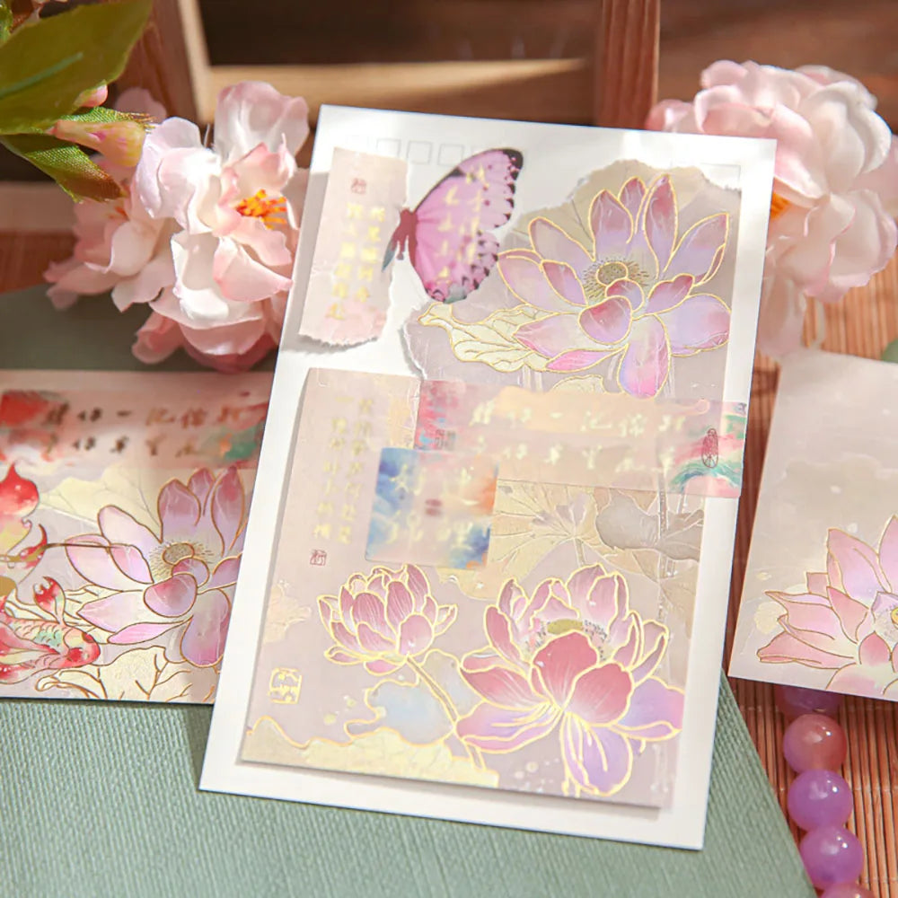 60 Sheets Fancy Flower Dream Stamping Sticky Notes Chinese Account