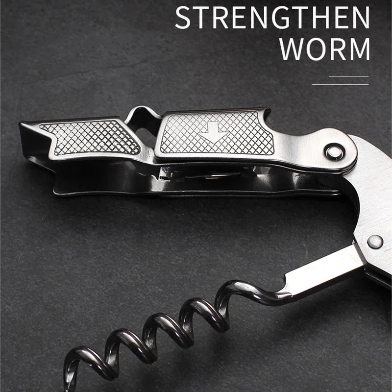 Professional Corkscrew Wine Key with Ergonomic Wood Grip Beer Bottle Opener Multifunction Beer Cap Bottle Opener Kitchen Tool Peaceful Pleasures Health and Wellness