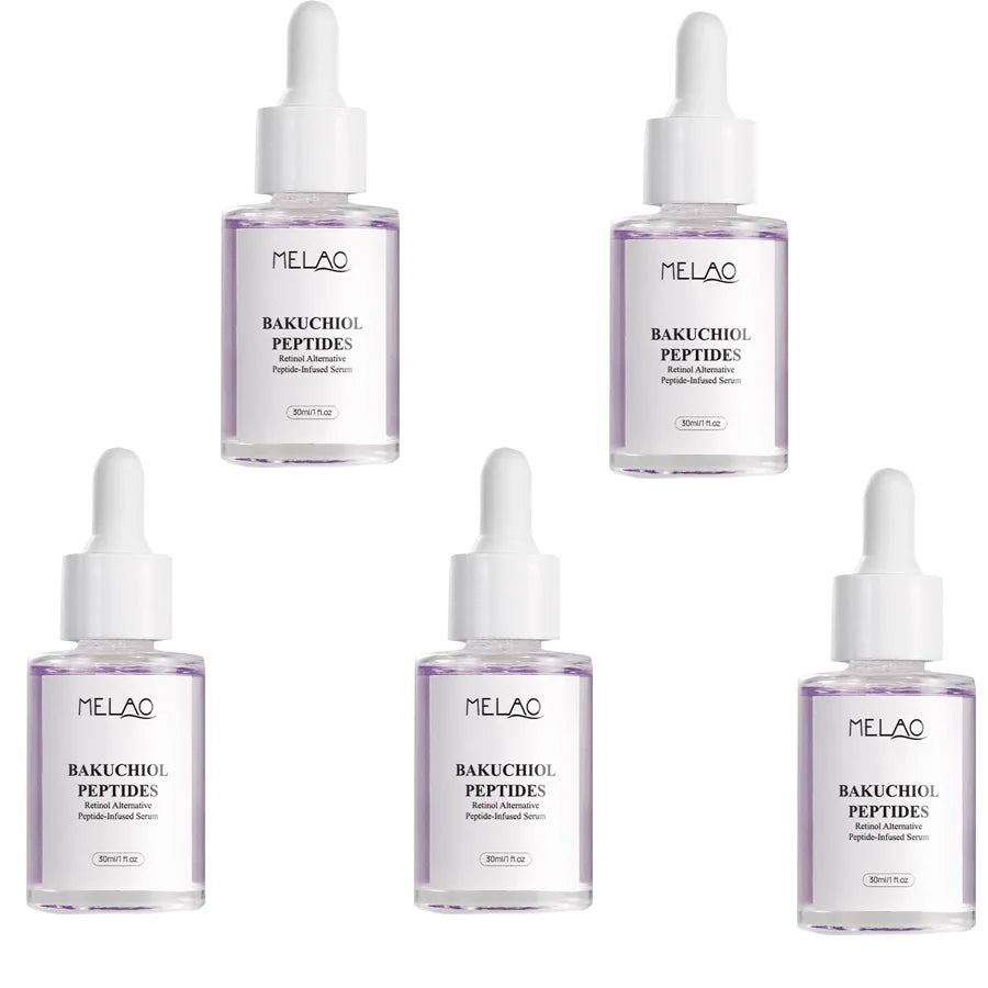Bakuchiol Facial Rejuvenation Serum Anti Wrinkle Fade Fine Lines Firming Skin Elasticity Improve Radiance Face Hydrating Essence Peaceful Pleasures Health and Wellness 30mlx5 pieces