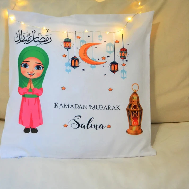 Personalized Ramadan Eid Mubarak Pillow Case | Kids Decor Gift