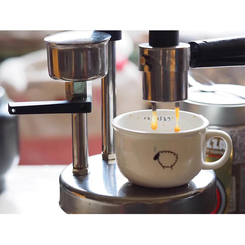 Stainless Steel Stovetop Espresso Maker – Wood Handle, 30–300ml