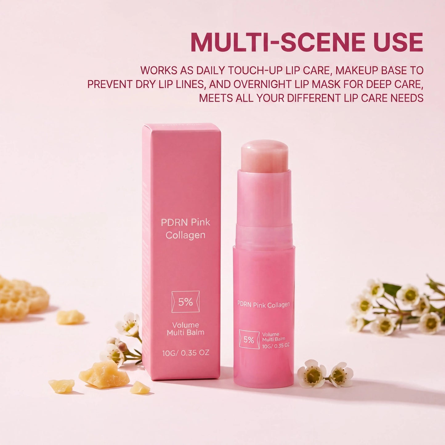 Moisturizing Wrinkle Multi Balm Collagen Multi Balm Stick Improve Skin Dull Boost Radiance Hydrating Lip Face Multi Cream Stick Peaceful Pleasures Health and Wellness