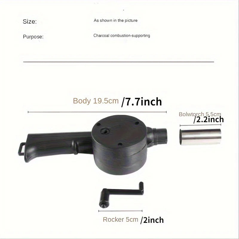Portable Manual BBQ Blower- Handheld Grill Fan for Outdoor Cooking, Durable Plastic Construction Peaceful Pleasures Health and Wellness