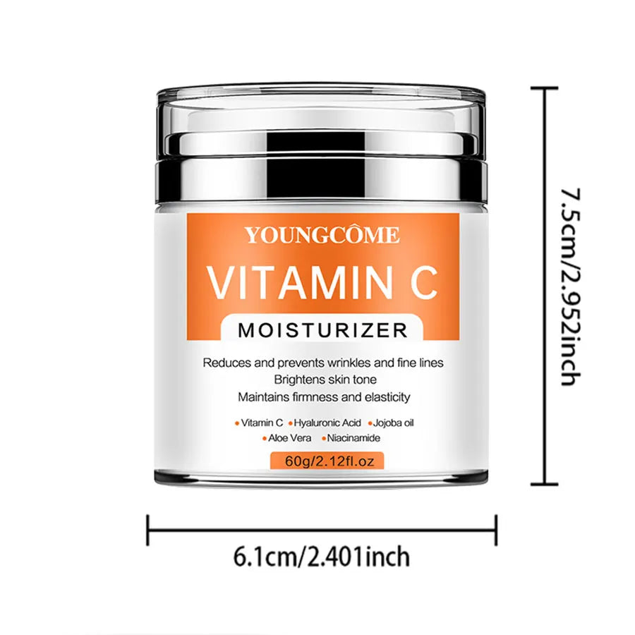 YOUNGCOME VitaminC Face Cream SkinCare Pigment Spots Freckles Remover Whitening Moisturizing Anit-Aging Beauty Health Cosmetics Peaceful Pleasures Health and Wellness 60G