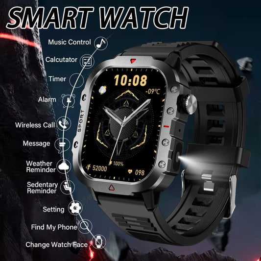 Ola Esporte HW12 Military Smartwatch | 2.01" AMOLED Bluetooth Sport Smartwatch Peaceful Pleasures Health and Wellness