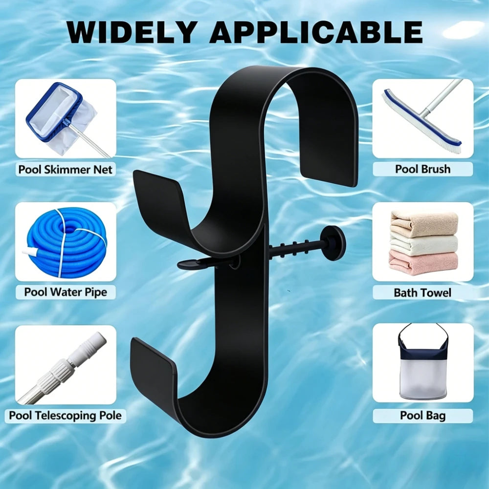 Adjustable Pool Pole Hanger & Leaf Skimmer Net Holder Pool Pole Hanger Peaceful Pleasures Health and Wellness