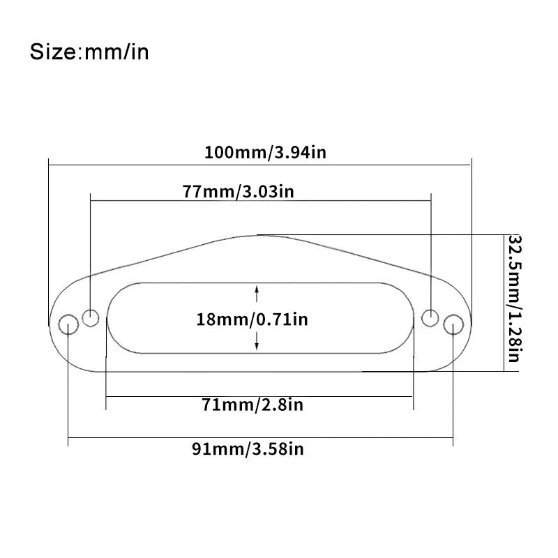 ST Single Coil Pickup 100x32 Frame Metal