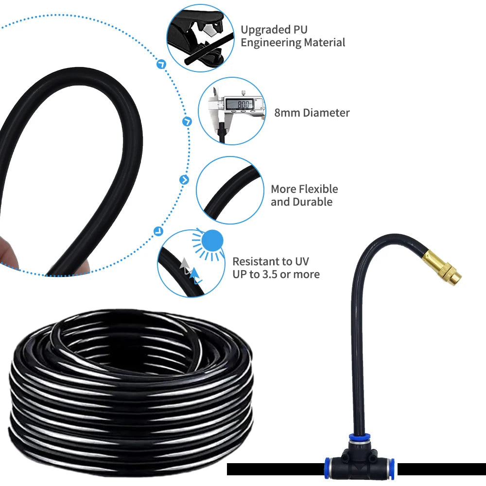 DIY Free Bending Universal Spray Kit For Greenhouse Garden Flowers Plant Watering Irrigation Patio Misting Cooling Peaceful Pleasures Health and Wellness