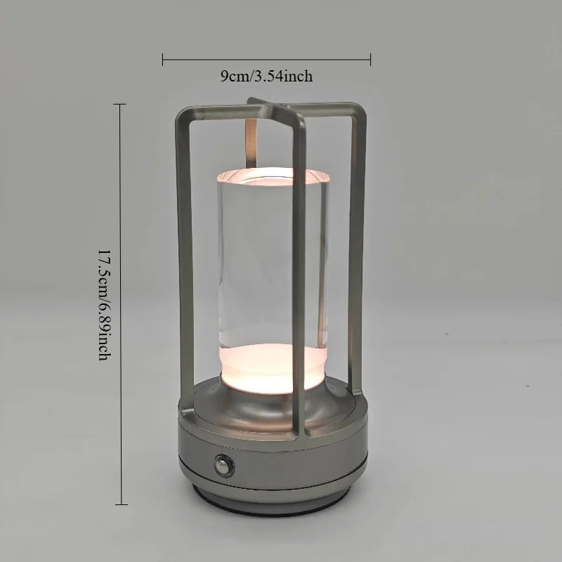 RTONTR Crystal Table Lamp | Rechargeable Touch Dimmable LED Light